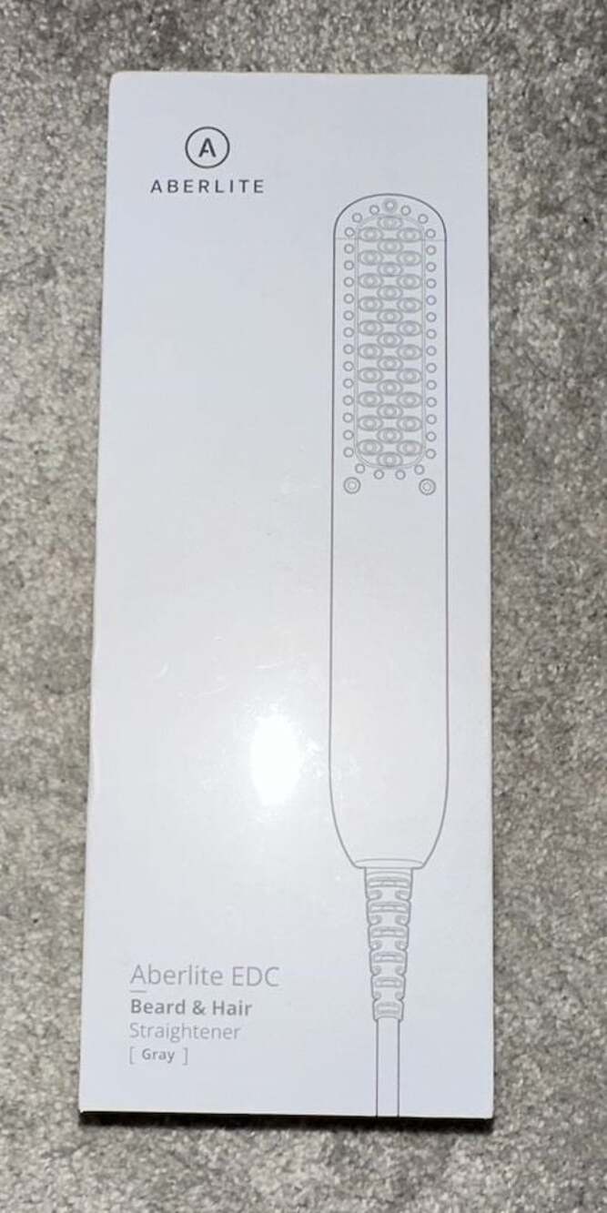 Aberlite EDC Compact Beard & Hair Straightener Brush [Gray]